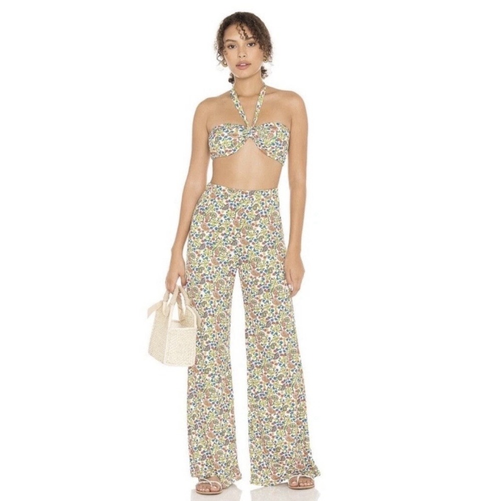 NWT/NWOT Resa Santorini Set in Paisley Sz S Top & Wide Leg High Waisted Pants